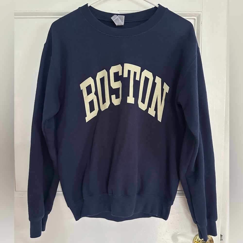 Women’s Navy SMALL Boston Crew neck Sweatshirt